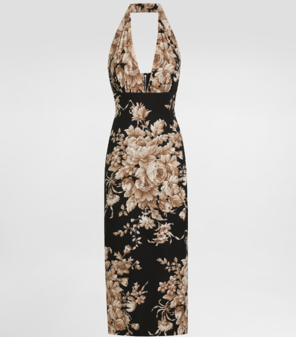 Midi Halter Floral Baroque